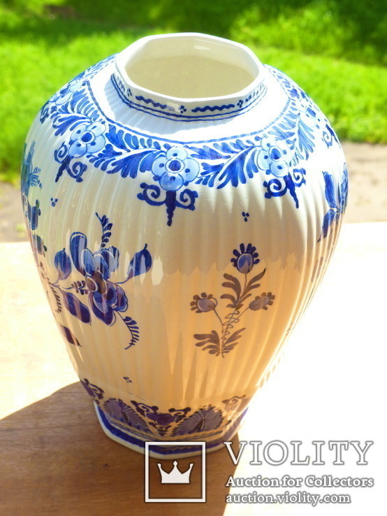 Ваза голландия -  Antique 1907 De Porceleyne Fles Royal Delft Vase, фото №5