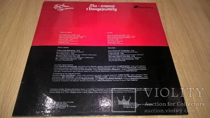 Брати Гадюкіни (Ми Хлопці З Бандерштату) 1991. (LP). 12. Vinyl. Пластинка. Аудіо Україна, фото №3