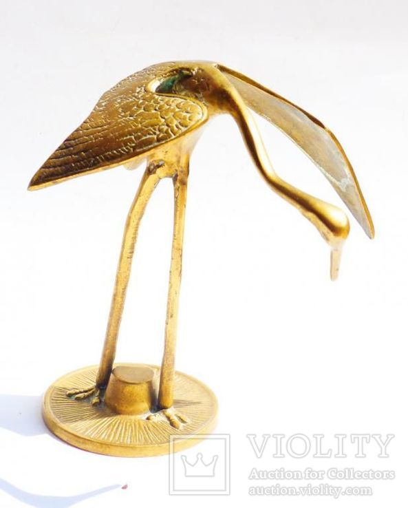 Журавль - птица - бронза - 17,7 см, фото №7