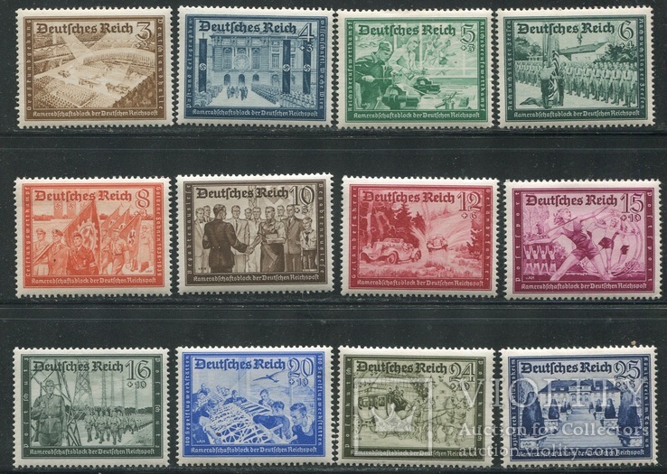 1939 Рейх немецкая почта 702- 713 полная серия, фото №2