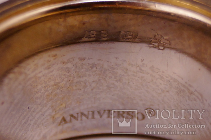 Золотое итальянское брендовое кольцо Календарь 750 пробы с бриллиантами 0,57кт., фото №6