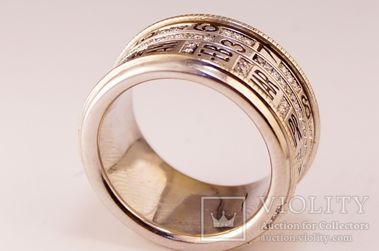 Золотое итальянское брендовое кольцо Календарь 750 пробы с бриллиантами 0,57кт., фото №8