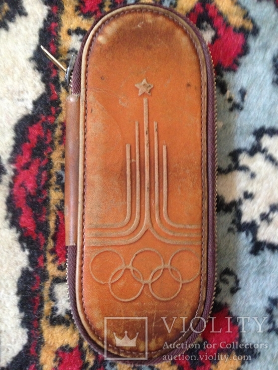 Чехол кожаный к очкам с олимпийской символикой  СССР