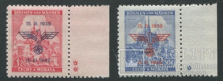 1942 Рейх Богемия орлы надпечатки полная серия