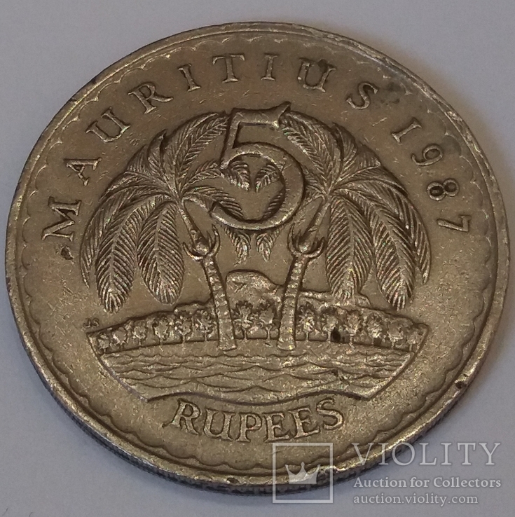 Маврикій 5 рупій, 1987