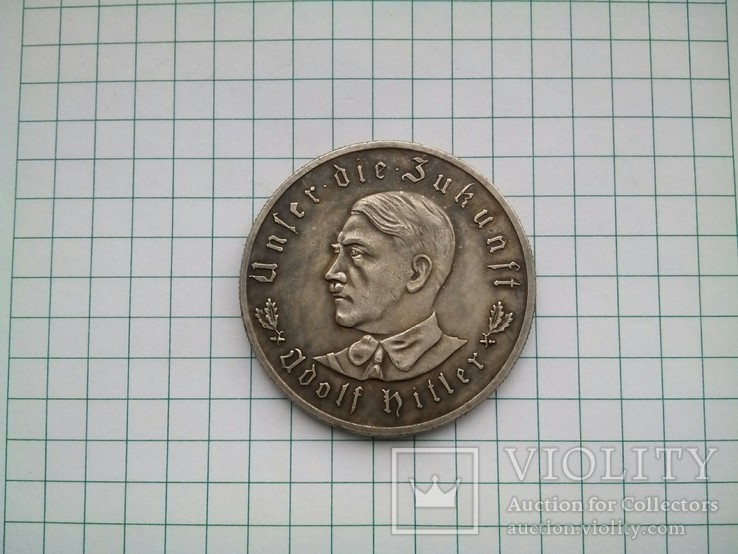 Медаль периода 3 Рейха.Медный сплав,штамп.Копия., фото №2