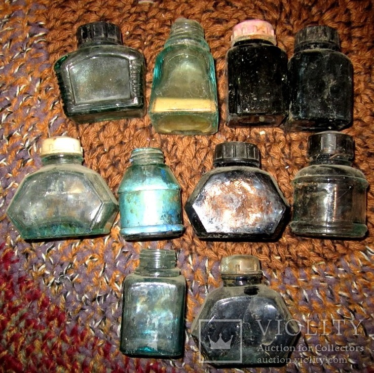 Бутылочки из под чернил 50-70 годов., фото №2
