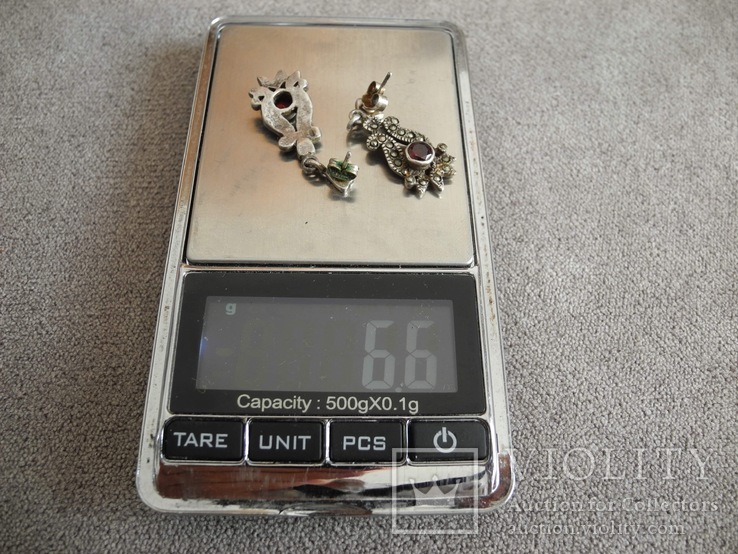 Серебряные серьги с гранатом ( серебро 925 пр, вес 6,6 гр), фото №8