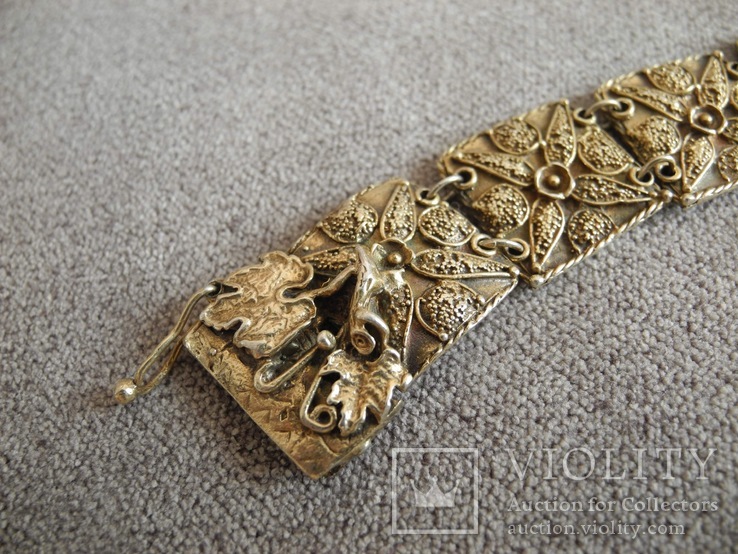 Старинный браслет (серебро 925 пр, вес 50,3 гр), фото №3
