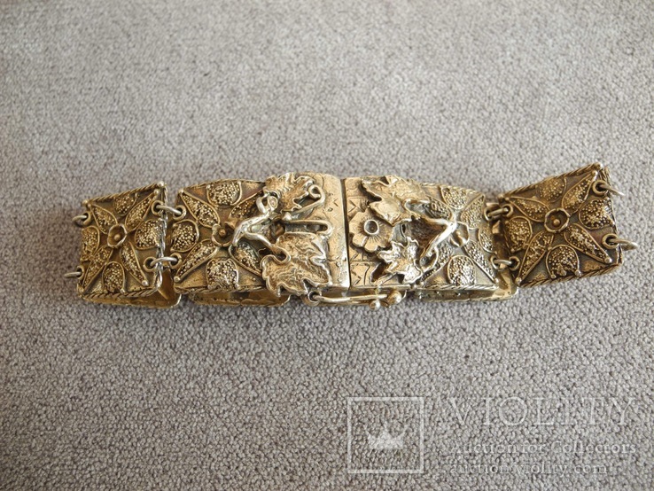 Старинный браслет (серебро 925 пр, вес 50,3 гр), фото №2