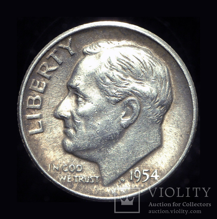 США дайм 1954 aUnc серебро