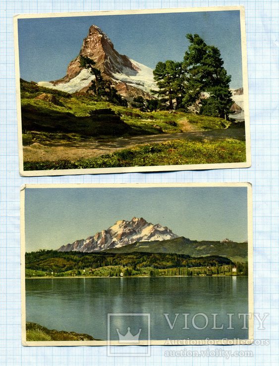 Швейцария  , Альпы , природа , 1939 г. , 2 шт. вместе, фото №2
