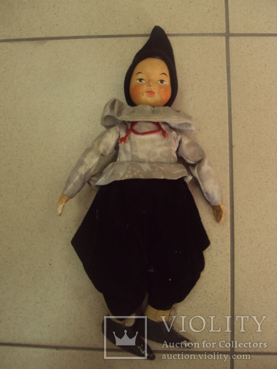 Кукла папье маше 27 см клоун ссср, фото №2