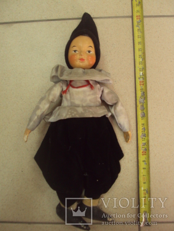 Кукла папье маше 27 см клоун ссср, фото №3