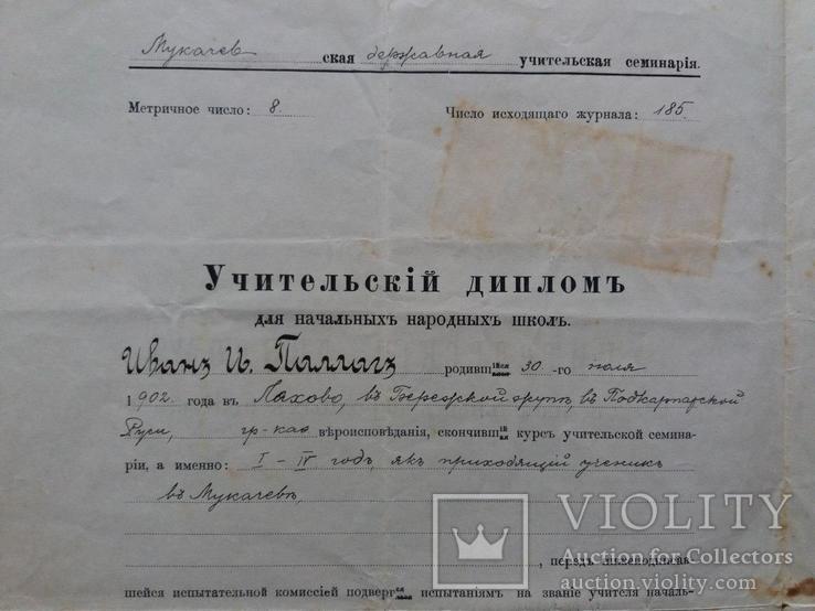Учительский диплом Подкарпатской Руси 1921 г., фото №9