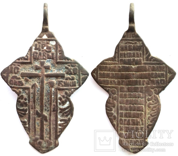 Крест нательный с эмалями 18-19 век (1_173)