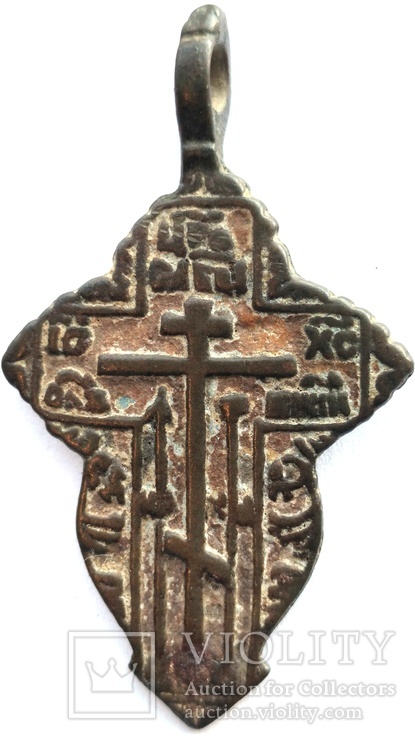 Большой нательный крест с эмалями 18-19 век (1_175), фото №3