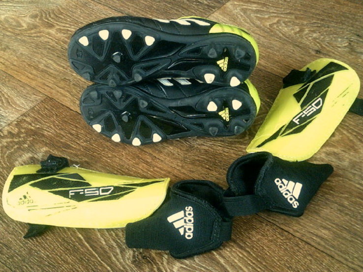 Adidas - футбольный комплект (копки разм.31+ щитки), фото №7