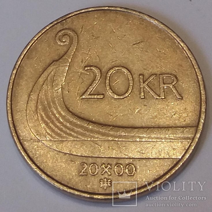 Норвегія 20 крон, 2000, фото №2