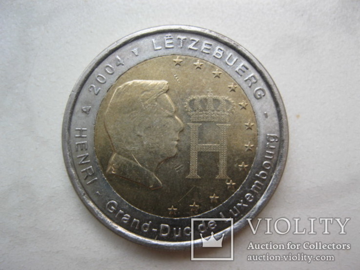 2 евро 2004 год Люксембург-юбилейная, фото №2