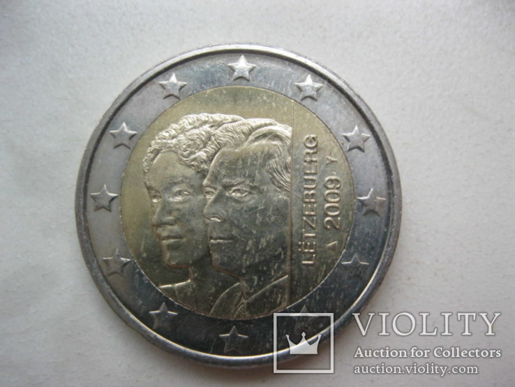 2 евро 2009 год Люксембург-юбилейная, фото №2