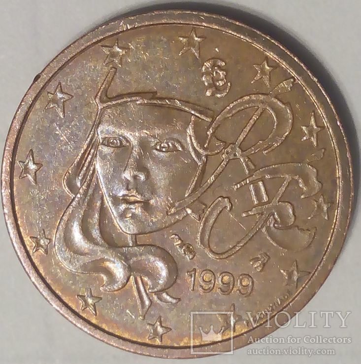 Франция 2 евроцента 1999, фото №2