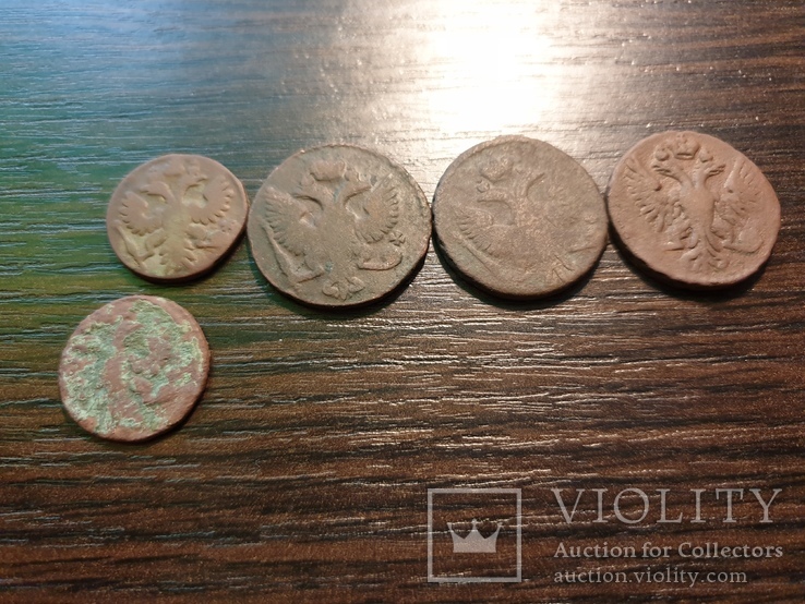 Полушки 1735, и деньга 1746,1747,1750, фото №3