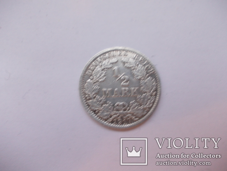 Германия 1/2 марки 1917 года. А, фото №3