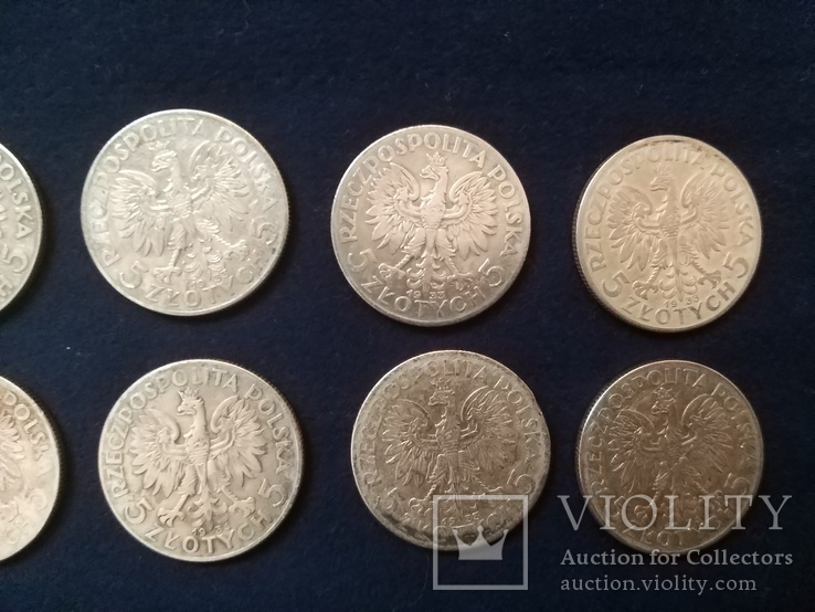 5 злотых Польша , серебро ( 10 штук ), фото №7