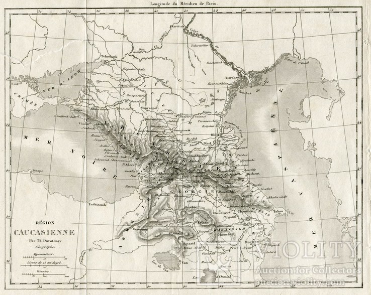 Старинная карта. Кавказ. 26х20см
