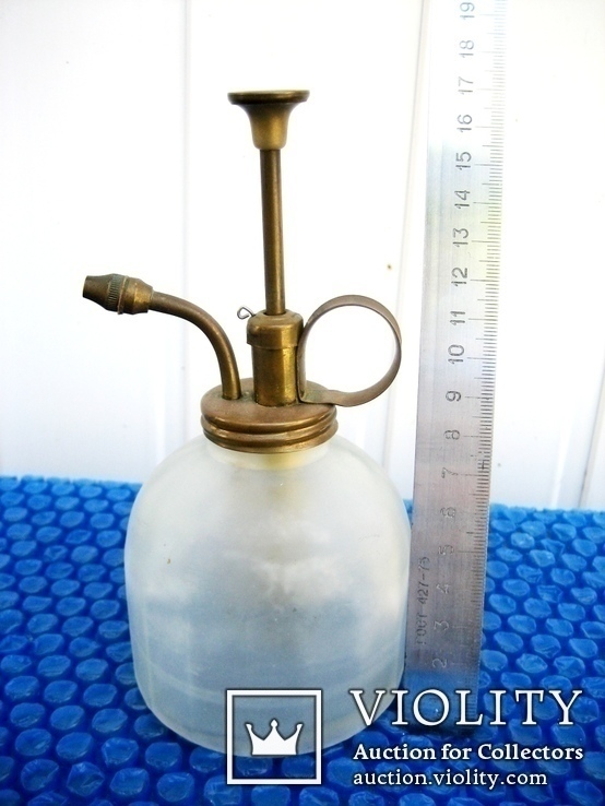 Старовинний пульвілізатор для одеколону, чи духів матового скла, фото №11
