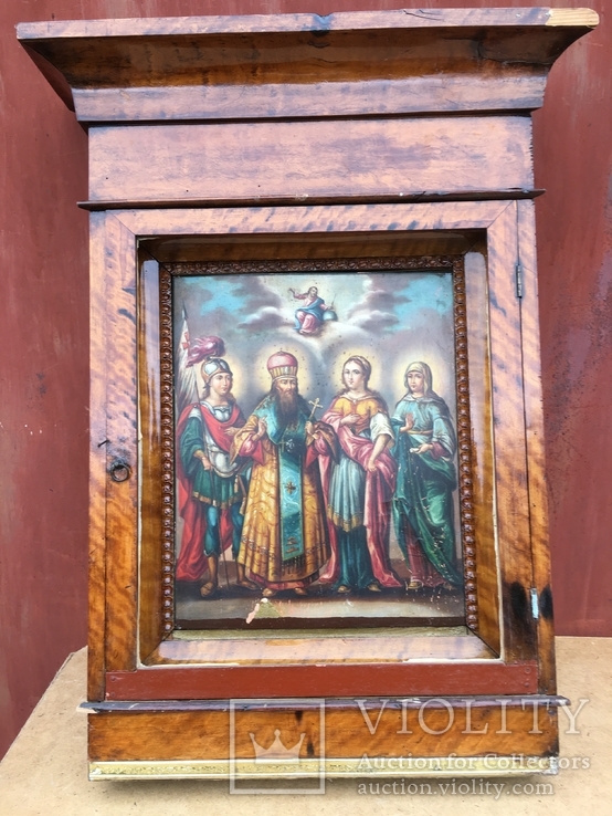 Избранные святые в оригинальном старом киоте, фото №2