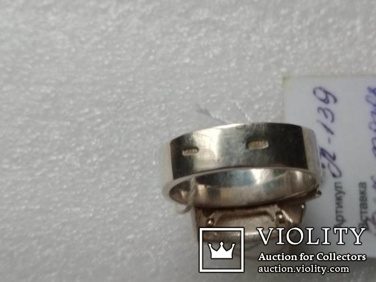 Перстень с биркой из серебра 925 пробы.Раухтопаз., фото №5