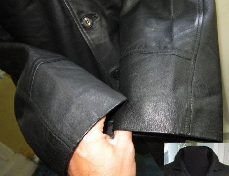 Большая классическая кожаная мужская куртка ROVER LAKES. Англия. Лот 539, фото №6