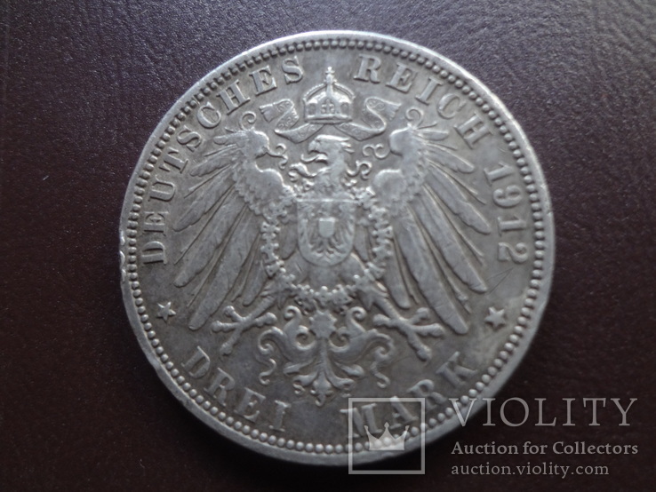3 марки  1912  Гамбург  серебро      (F.4.5)~, фото №4
