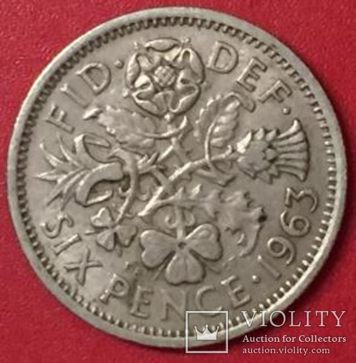 Великобританія 6 Pence 1963, фото №2