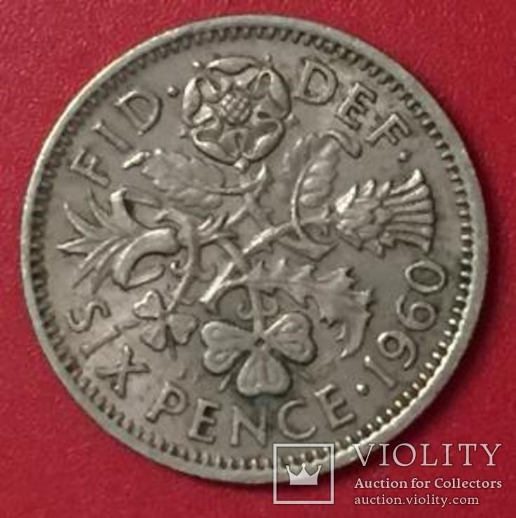Великобританія 6 Pence 1960, фото №2