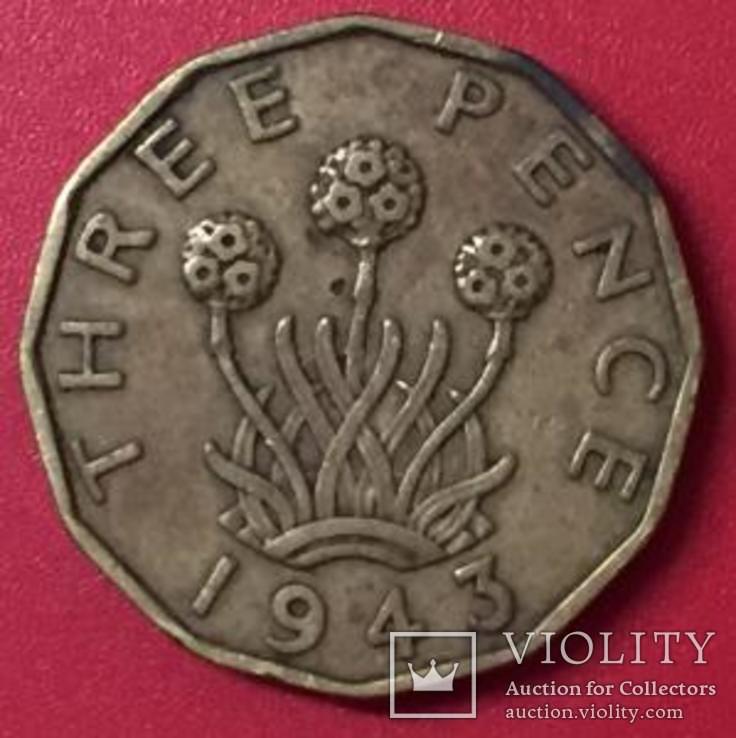 Великобританія 3 Pence 1943, фото №2