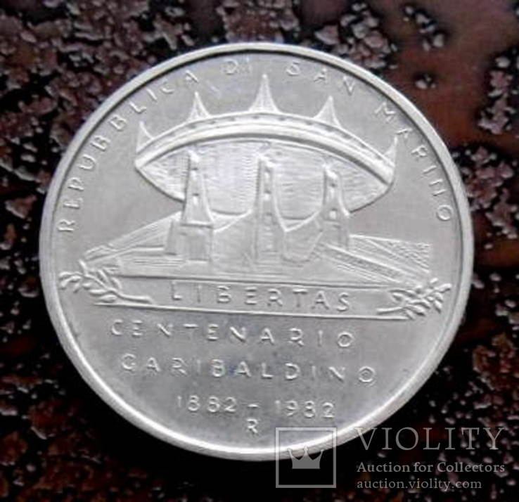 500 лир Сан Марино 1982 состояние пруф серебро, фото №5