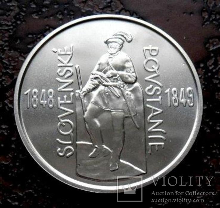 200 крон Словакия 1998 состояние UNC серебро, фото №2