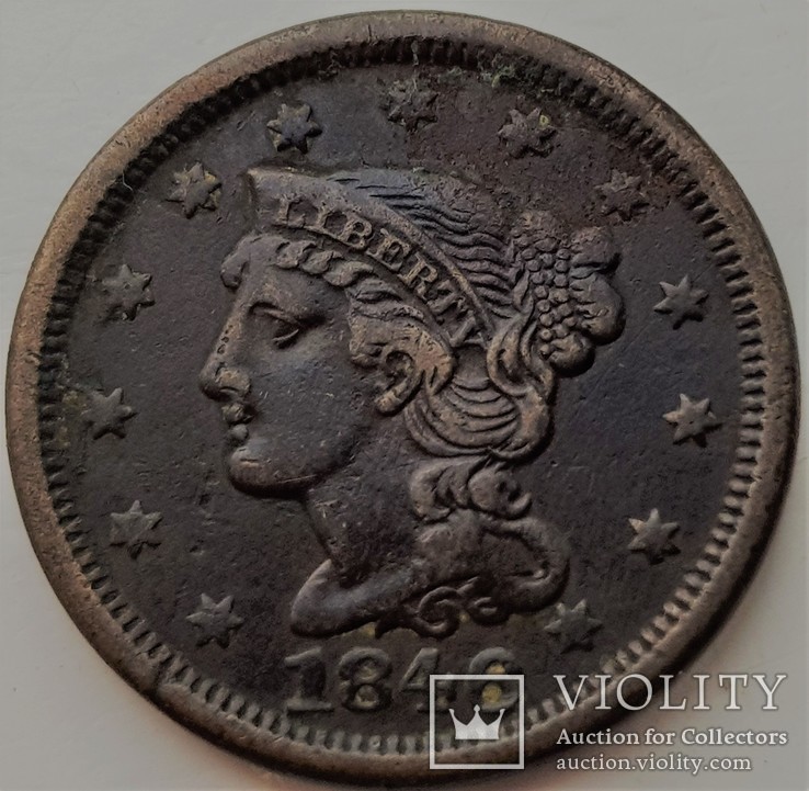 США 1 цент 1846 год, фото №2
