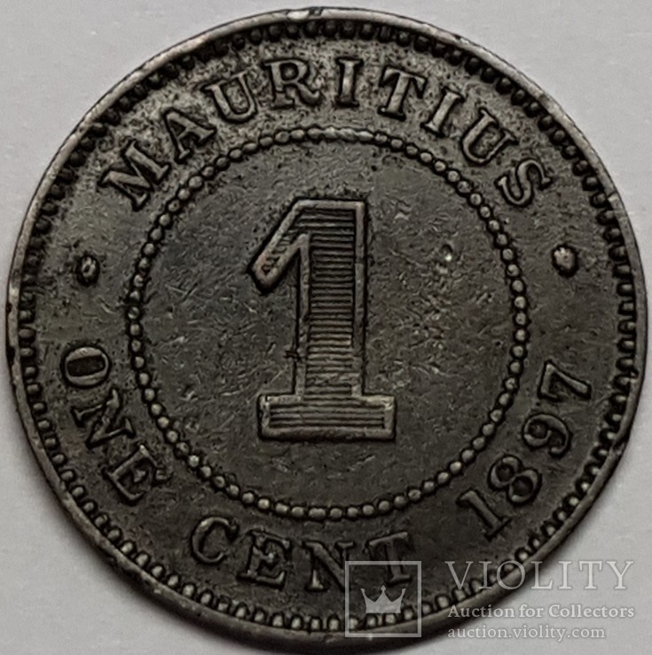 Маврикий 1 цент 1897 год, фото №3