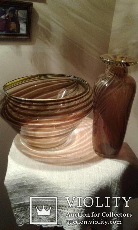 Две вазы гутное стекло - 70 г.г., фото №3