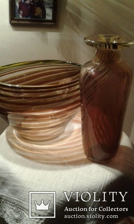 Две вазы гутное стекло - 70 г.г., фото №4