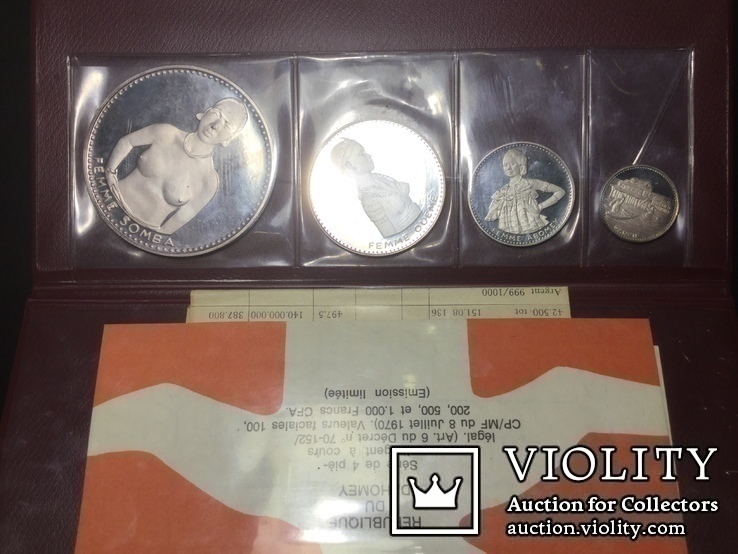 Набор монет Дагомея серебро, фото №3