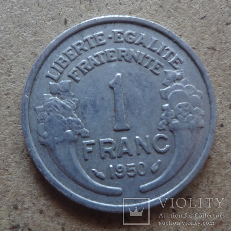 1 франк 1950  Франция   (К.18.3)~, фото №2