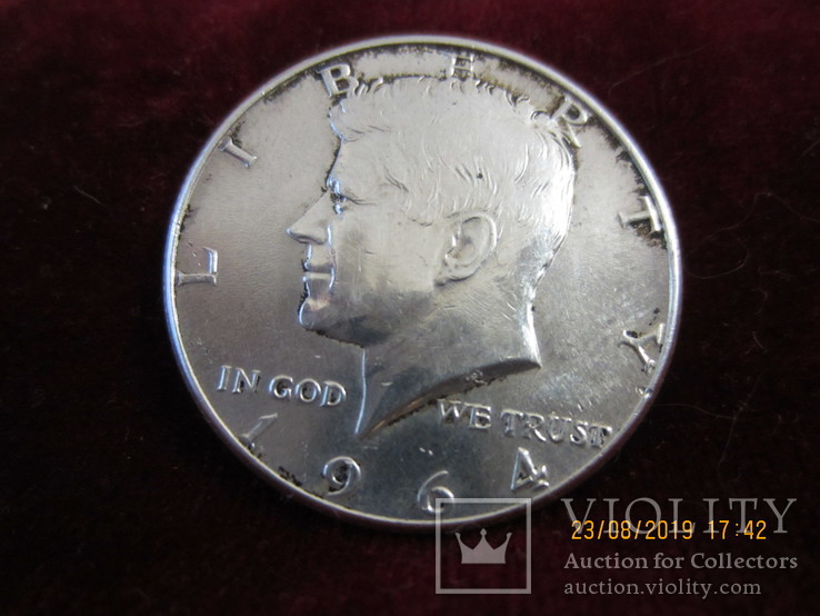 Пол доллара С Ш А 1964г  серебро, фото №2