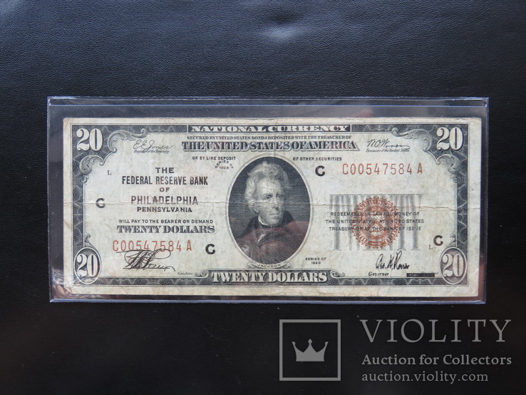 20 долларов 1929 год США Philadelphia