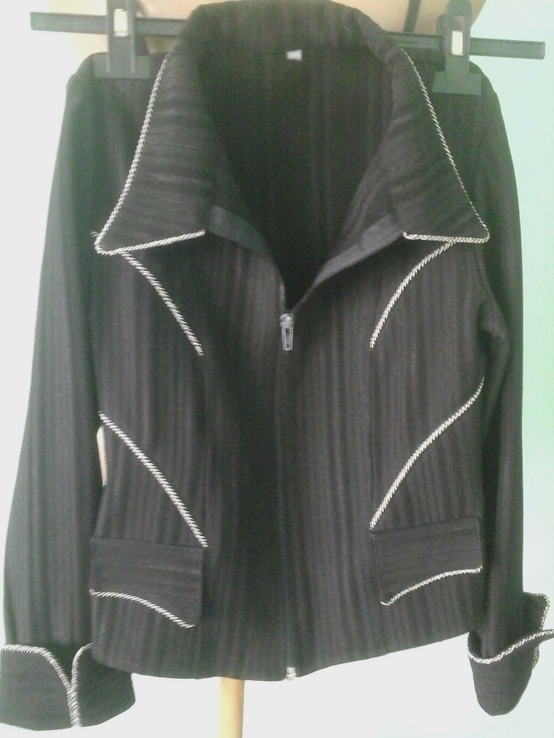Стрейч рубашка-пиджак на молнии, р.xs-m, рельефный, фото №3