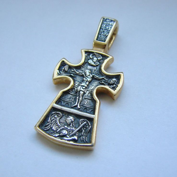 Православный серебряный (925) крест с позолотой., фото №3